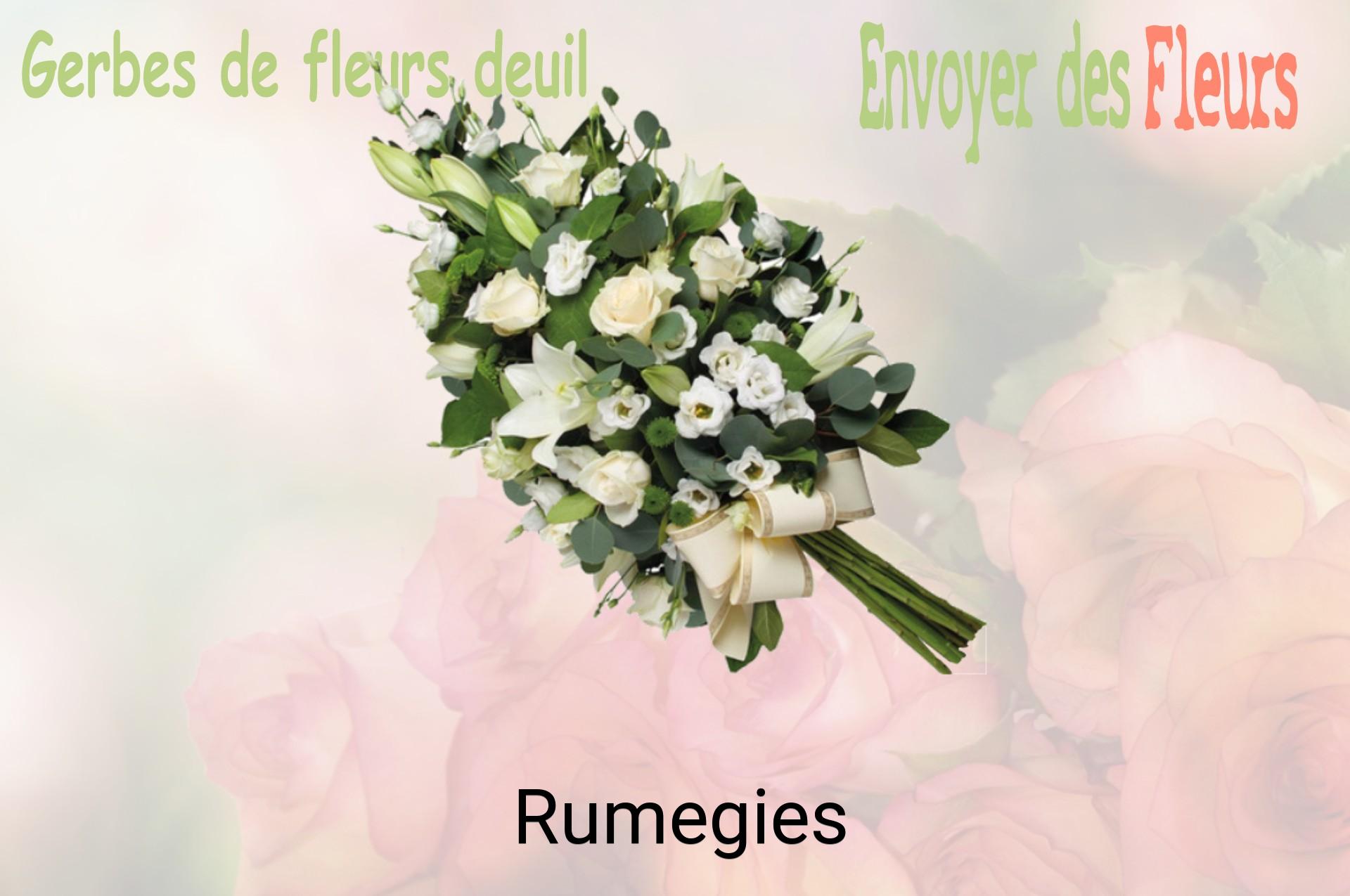 Gerbe de fleurs de deuil livrée à Rumegies